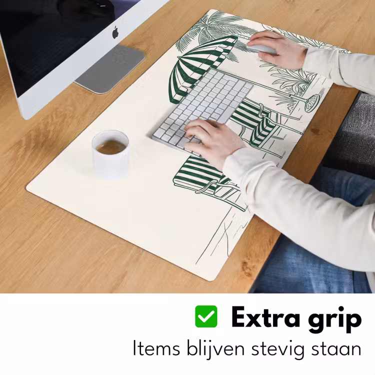 Terras - Illustratie - Groen Muismat XXL klein -sfeer3