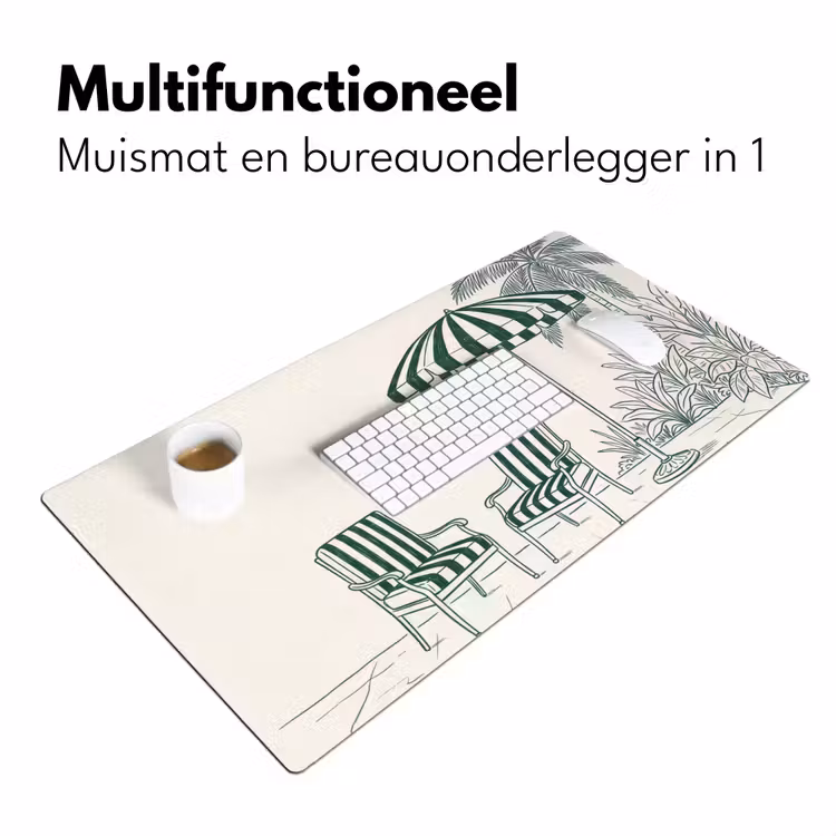 Terras - Illustratie - Groen Muismat XXL klein -sfeer4