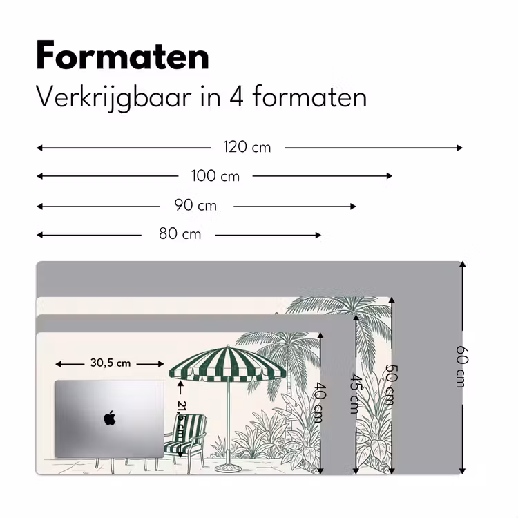 Terras - Illustratie - Groen Muismat XXL klein -sfeer5