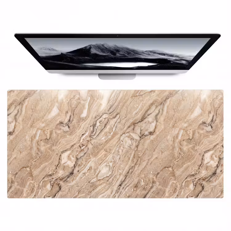 Textuur - Aders - Abstract - Modern - Beige Muismat XXL klein -zzz3d