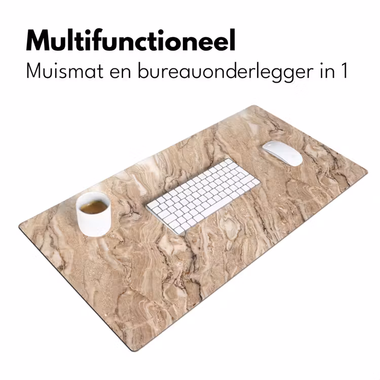 Textuur - Aders - Abstract - Modern - Beige Muismat XXL klein -sfeer4