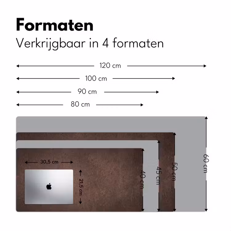 Textuur - Beton - Abstract - Donker - Bruin Muismat XXL klein -sfeer5