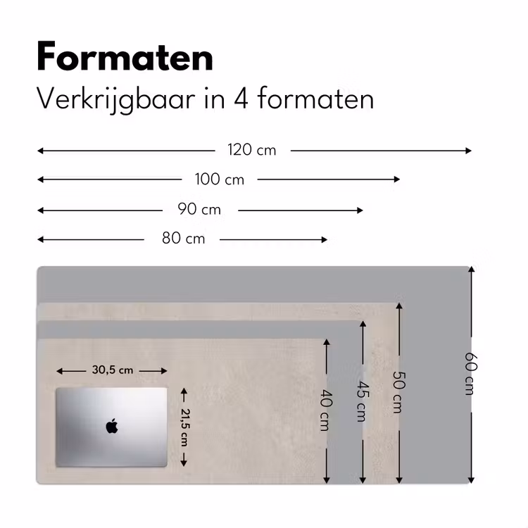 Textuur - Effen - Abstract - Beige Muismat XXL klein -sfeer5