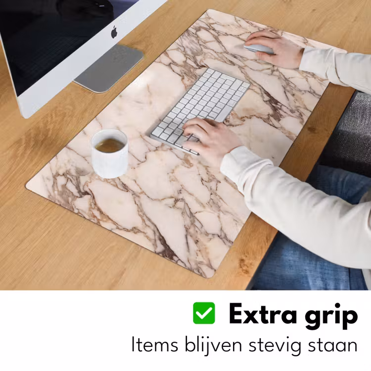 Textuur - Gesteente - Aderen - Abstract - Wit Muismat XXL klein -sfeer3