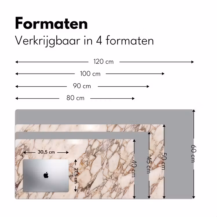 Textuur - Gesteente - Aderen - Abstract - Wit Muismat XXL klein -sfeer5