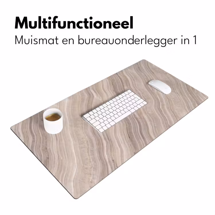 Textuur - Golvend - Abstract - Modern - Beige Muismat XXL klein -sfeer4