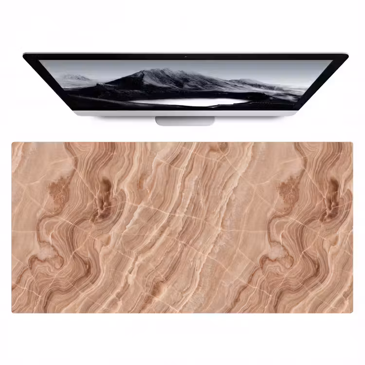 Textuur - Golvend - Abstract - Warm - Bruin Muismat XXL klein -zzz3d
