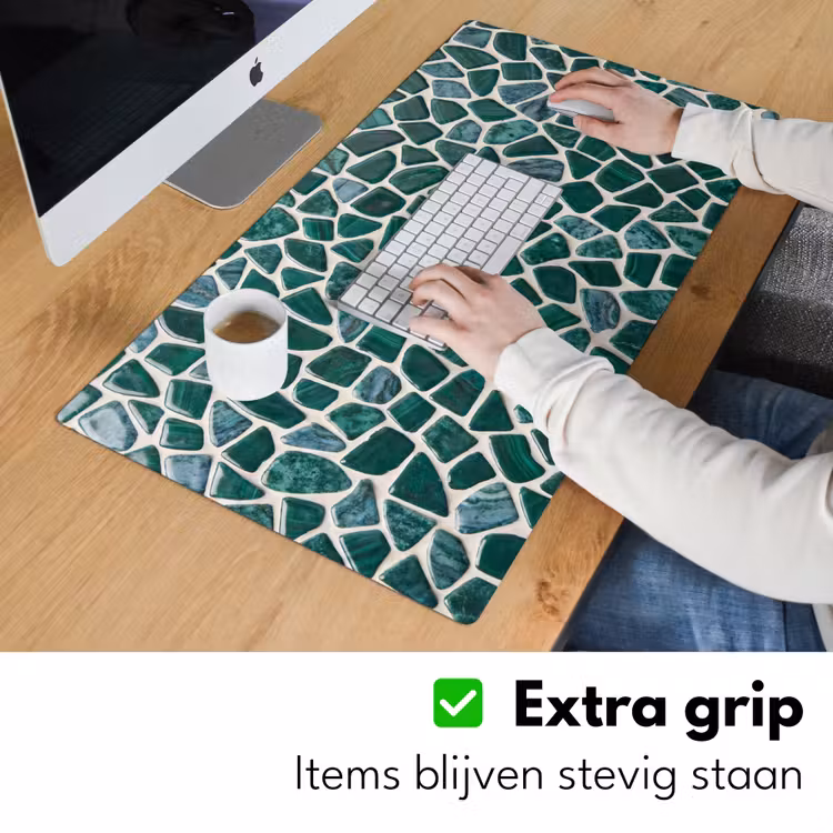 Textuur - Steen - Groen - Abstract - Patroon Muismat XXL klein -sfeer3
