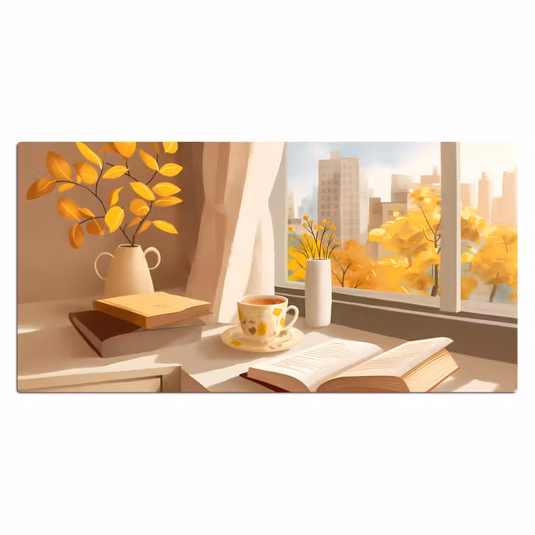 Thee - Boek - Thee - Herfst Muismat XXL klein -3d_leeg