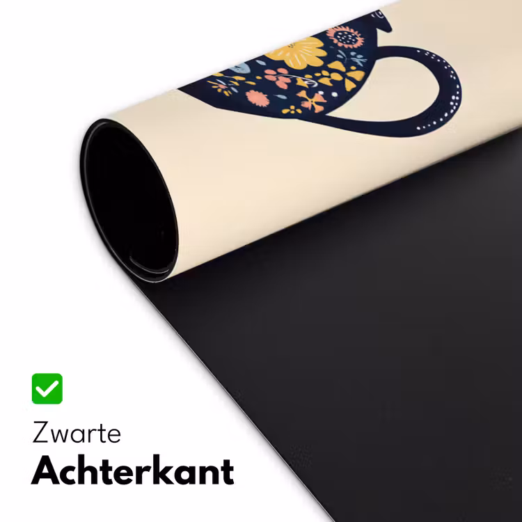 Theepot - Kleurrijk - Bloemen Muismat XXL klein -sfeer2