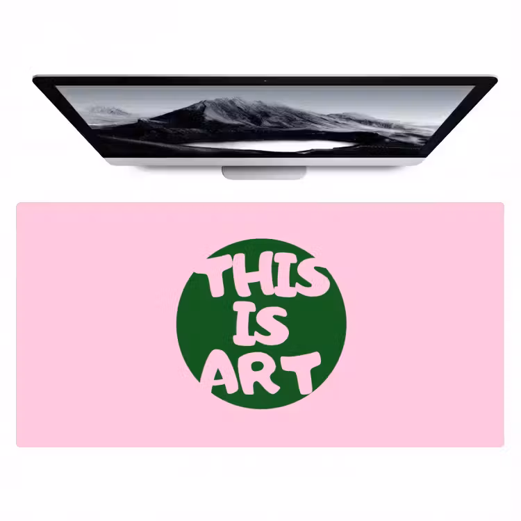 This is art - Tekst - Cirkel - Groen Muismat XXL klein -zzz3d