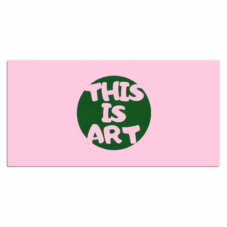 This is art - Tekst - Cirkel - Groen Muismat XXL klein -3d_leeg