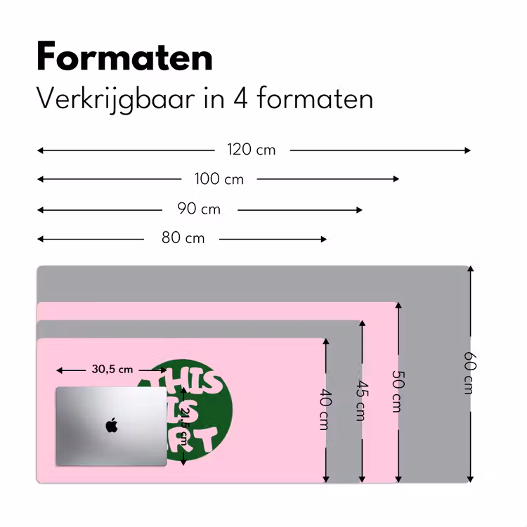 This is art - Tekst - Cirkel - Groen Muismat XXL klein -sfeer5