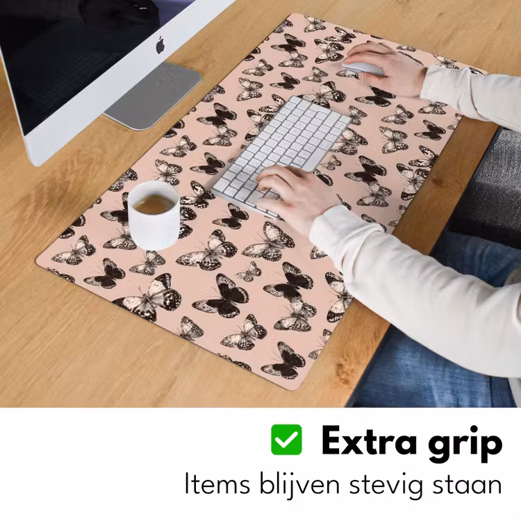 Tijdloos - Vlinders - Perzik Muismat XXL klein 681 -sfeer3