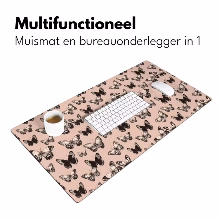 Tijdloos - Vlinders - Perzik Muismat XXL klein 681 -sfeer4