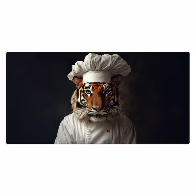 Tijger - Kokskleding - Bruin Muismat XXL klein -3d_leeg