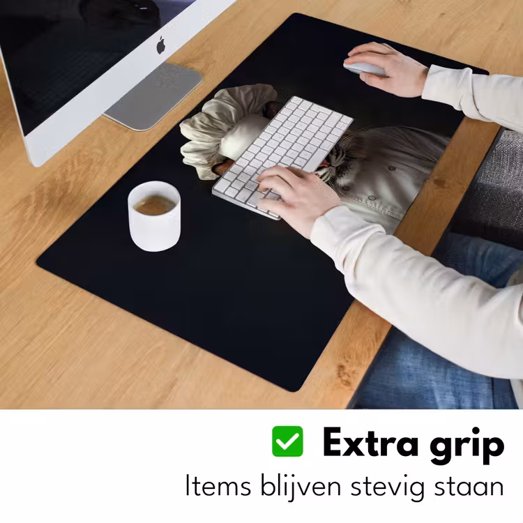 Tijger - Kokskleding - Bruin Muismat XXL klein -sfeer3