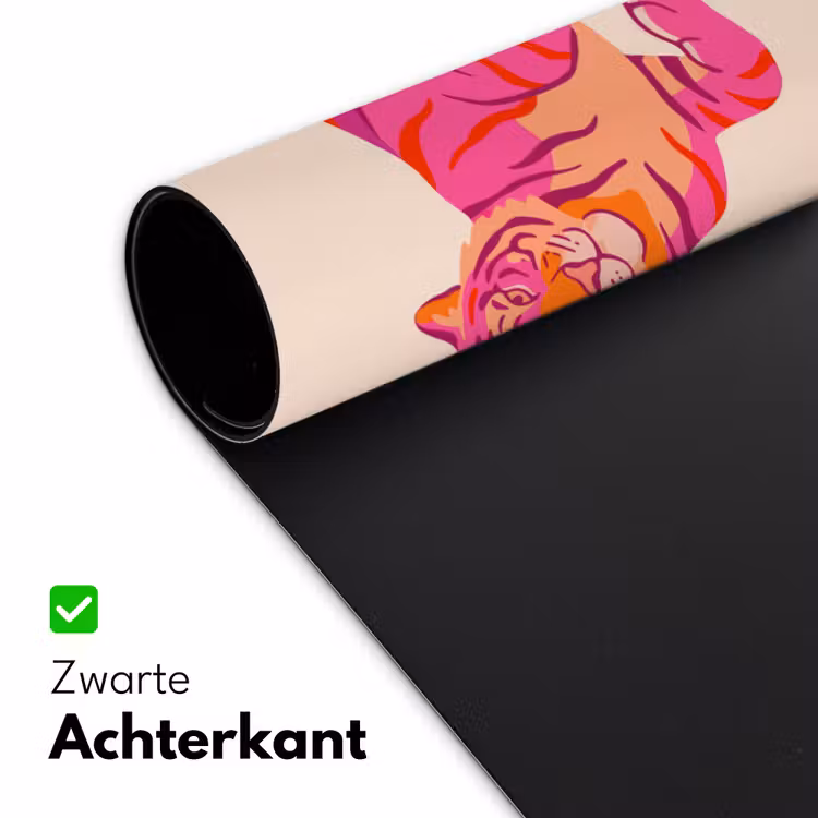 Tijger - Roze - Oranje Muismat XXL klein -sfeer2