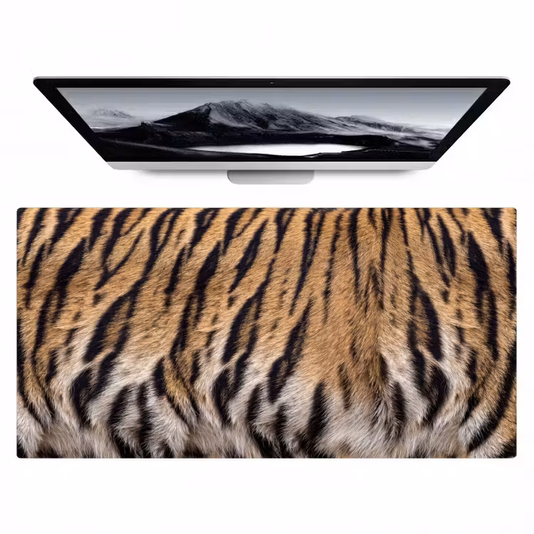 Tijgervacht - Klassiek - Zwart Muismat XXL klein -zzz3d