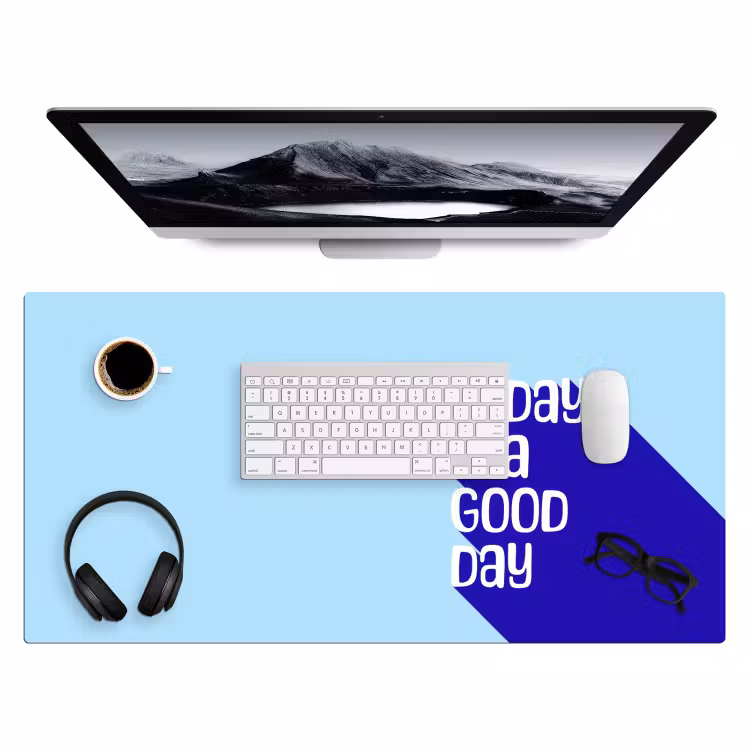 Today is a good day - Blauw - Schaduw Muismat XXL klein -3d