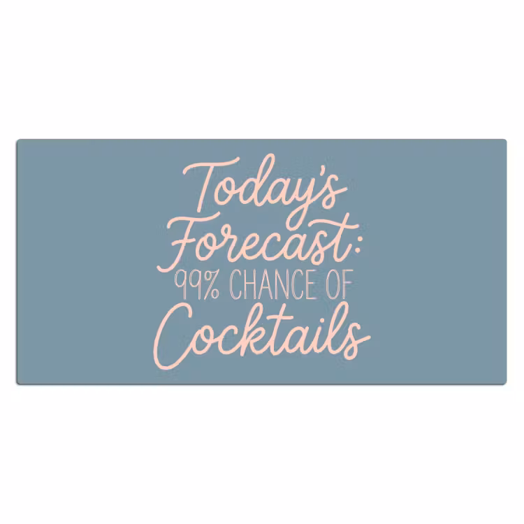Today's Forecast - Cocktails - Blauw Muismat XXL klein -3d_leeg