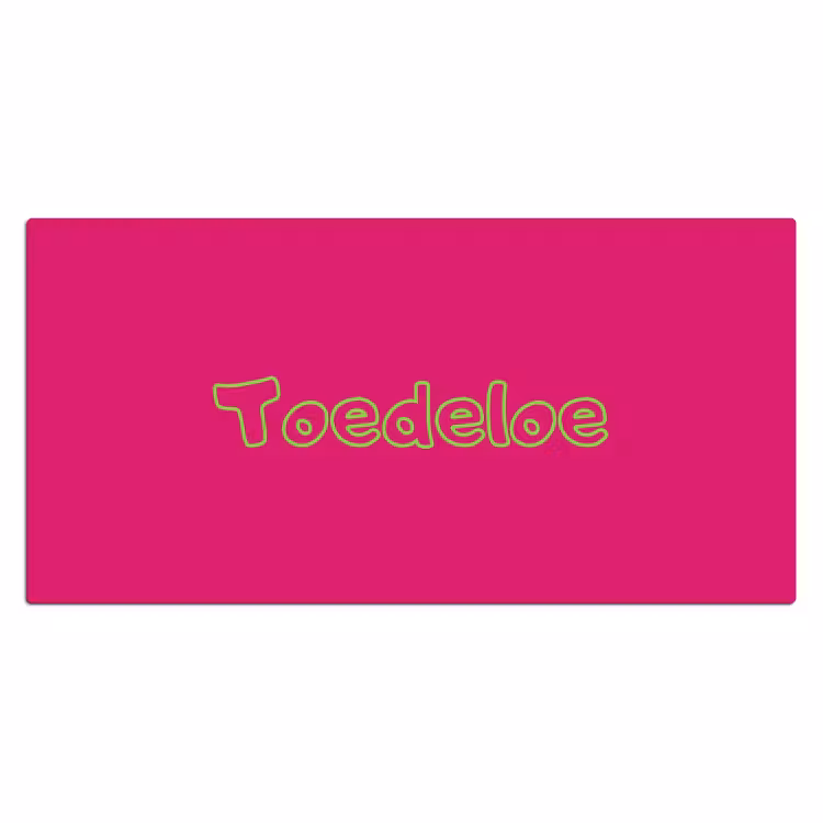Toedeloe - Groen - Roze Muismat XXL klein -3d_leeg