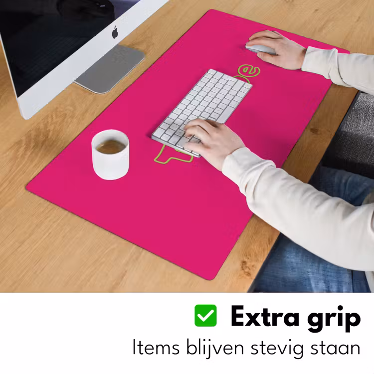 Toedeloe - Groen - Roze Muismat XXL klein -sfeer3