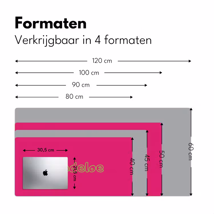 Toedeloe - Groen - Roze Muismat XXL klein -sfeer5