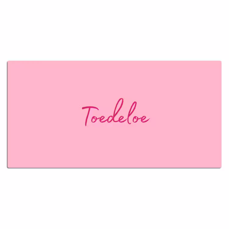 Toedeloe - Roze - Minimalistisch Muismat XXL klein -3d_leeg