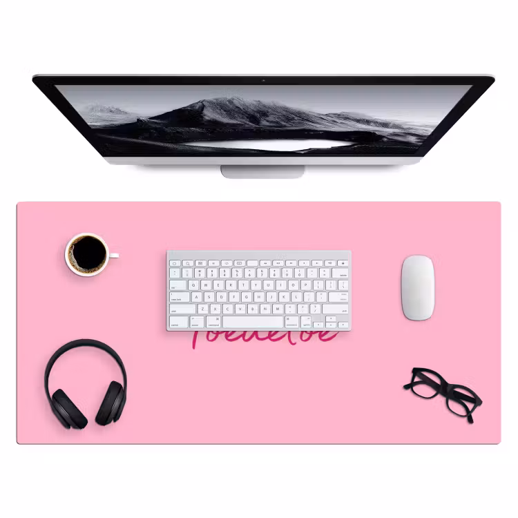 Toedeloe - Roze - Minimalistisch Muismat XXL klein -3d