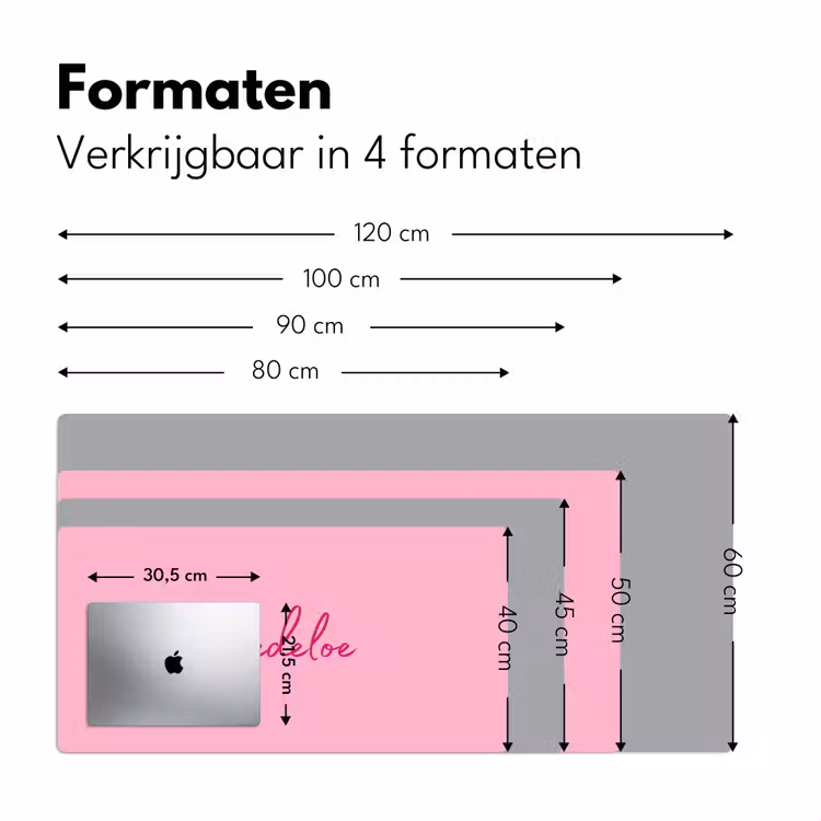 Toedeloe - Roze - Minimalistisch Muismat XXL klein -sfeer5