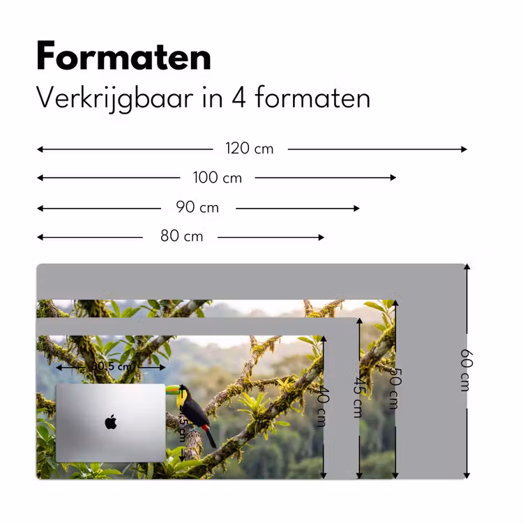 Toekan - Jungle - Natuur - Kleurrijk Muismat XXL klein -sfeer5