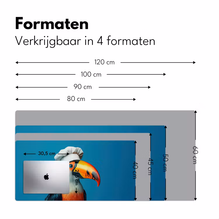 Toekan - Papegaai - Vogel - Koksmuts Muismat XXL klein -sfeer5