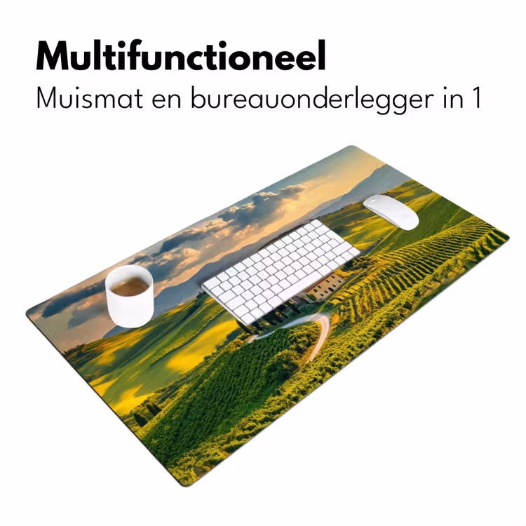 Toscane - Landschap - Wijngaarden Muismat XXL klein -sfeer4