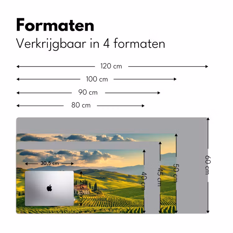 Toscane - Landschap - Wijngaarden Muismat XXL klein -sfeer5