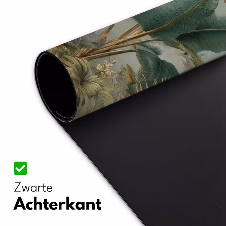 Tropisch bladerdek - Vlinders - groen - Bruin Muismat XXL klein -sfeer2