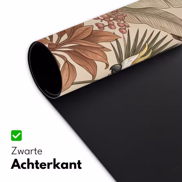 Tropisch - Vogels - Beige Muismat XXL klein -sfeer2