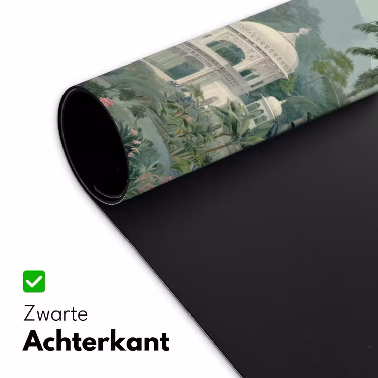 Tropische tuin - Koepelgebouw - Bloemen Muismat XXL klein -sfeer2