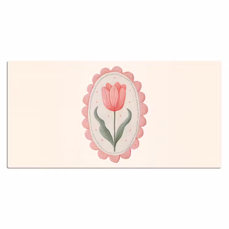 Tulp - Lijst - Ovaal - Illustratie Muismat XXL klein -3d_leeg