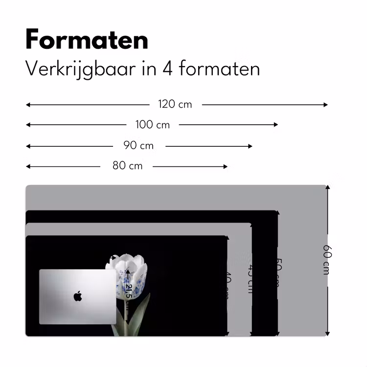 Tulp - Patroon - Blauw Muismat XXL klein -sfeer5