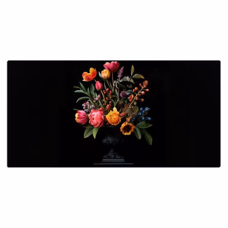 Tulpen - Bessen - Boeket - Vaas Muismat XXL klein -3d_leeg