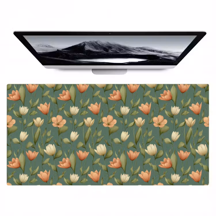 Tulpen - Botanisch - Groen Muismat XXL klein 681 -zzz3d