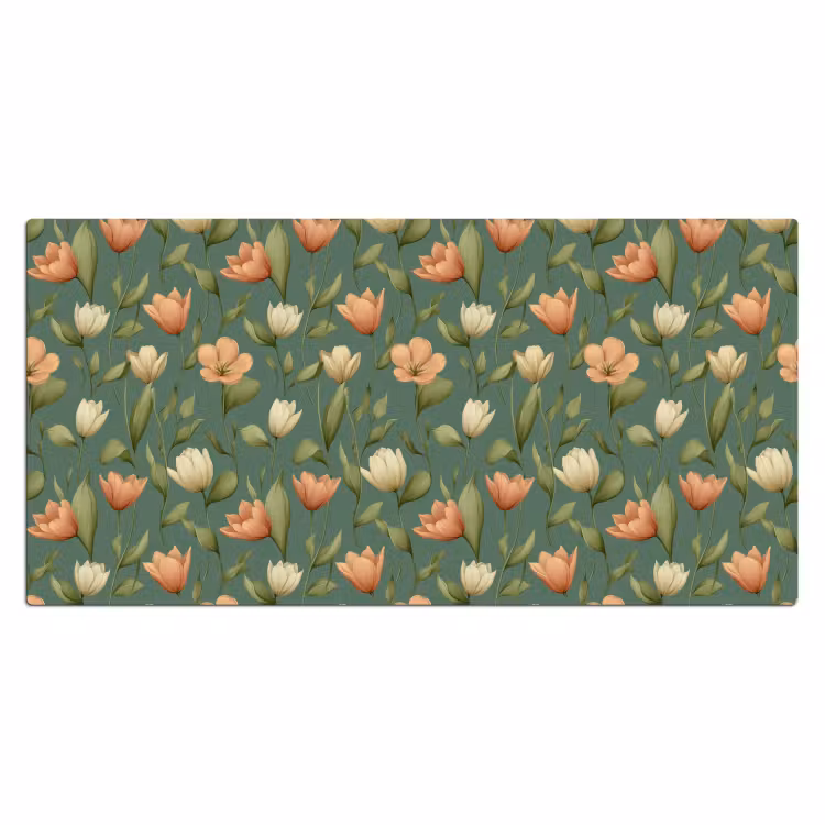 Tulpen - Botanisch - Groen Muismat XXL klein 681 -3d_leeg