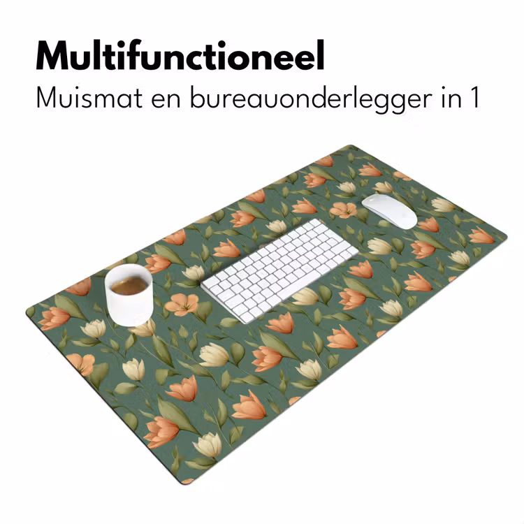Tulpen - Botanisch - Groen Muismat XXL klein 681 -sfeer4