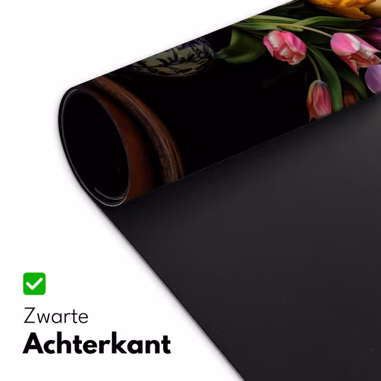 Tulpen - Kleuren - Hout - Vaas Muismat XXL klein -sfeer2