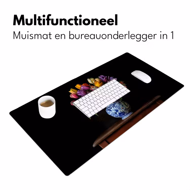 Tulpen - Kleuren - Hout - Vaas Muismat XXL klein -sfeer4