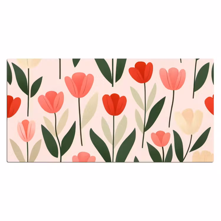 Tulpen - Modern - Roze Muismat XXL klein -3d_leeg