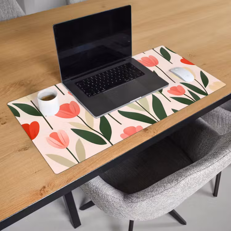 Tulpen - Modern - Roze Muismat XXL klein -sfeer1