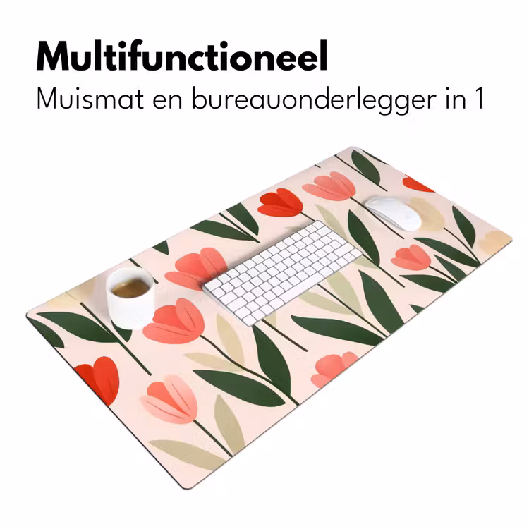 Tulpen - Modern - Roze Muismat XXL klein -sfeer4