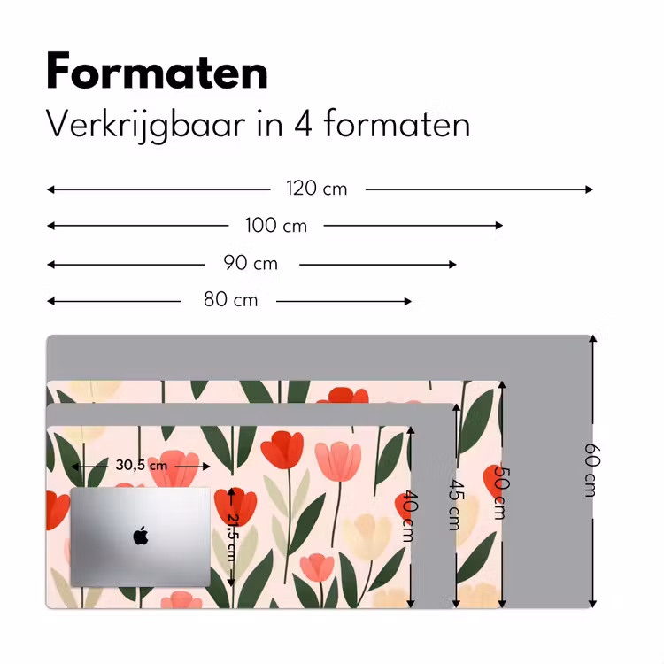 Tulpen - Modern - Roze Muismat XXL klein -sfeer5